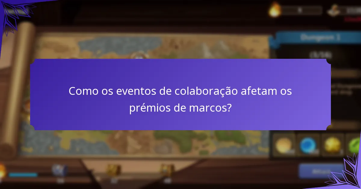 Como os eventos de colaboração afetam os prémios de marcos?