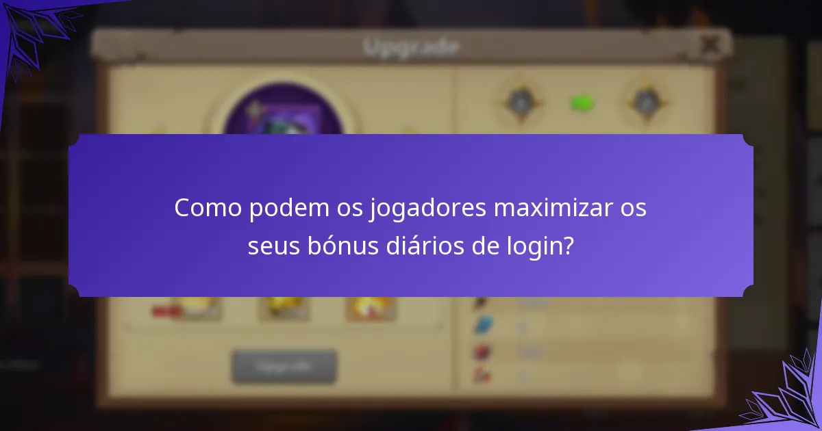 Quais recompensas podem os jogadores ganhar com os bónus diários de login?
